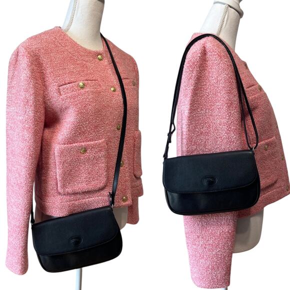 Longchamp Le Foulonné Vintage Y2K Black Leather Convertible Crossbody Bag - Picture 5 of 11